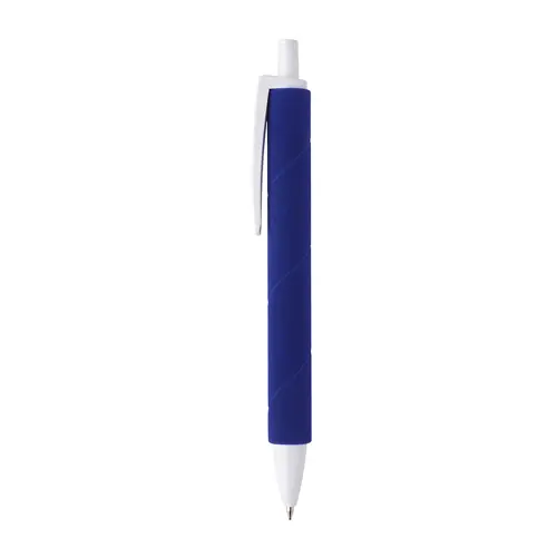 Penna a scatto in plastica con fusto effetto vellutato e refill nero