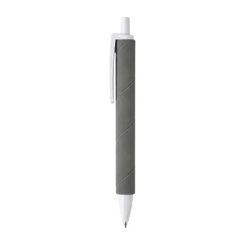 Penna a scatto in plastica con fusto effetto vellutato e refill nero