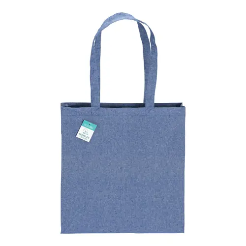 Shopper in cotone riciclato con manici lunghi e soffietto da 190gr 38x42cm