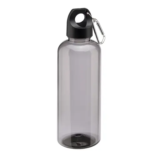 Bottiglia trasparente in RPET con moschettone da 580ml