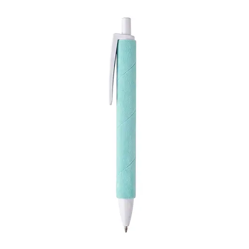Penna a scatto in plastica con fusto effetto vellutato e refill nero