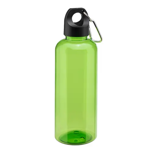 Bottiglia trasparente in RPET con moschettone da 580ml