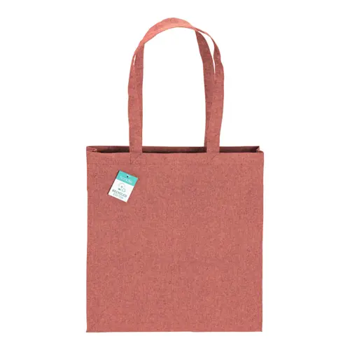 Shopper in cotone riciclato con manici lunghi e soffietto da 190gr 38x42cm