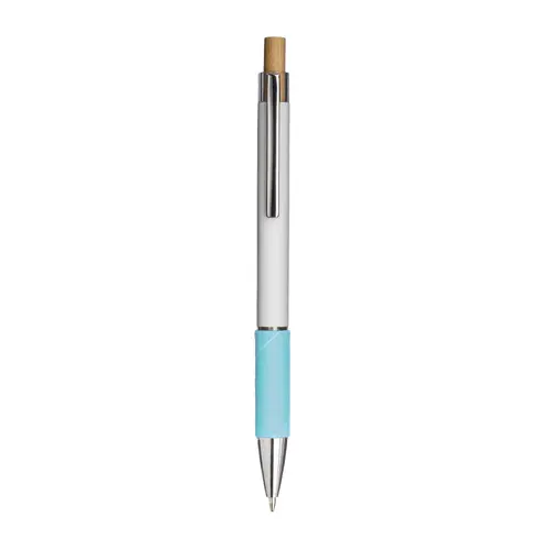 Penna a scatto in alluminio con impugnatura effetto vellutato e refill nero