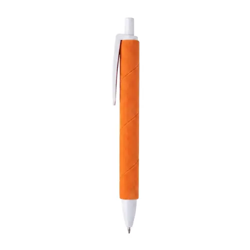 Penna a scatto in plastica con fusto effetto vellutato e refill nero