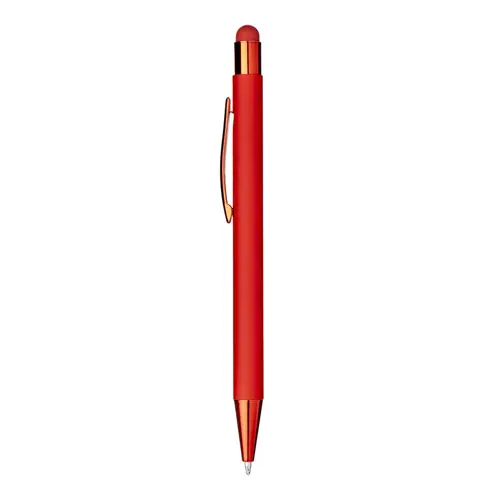 Penna con touch in alluminio in tinta con effetto gommato 