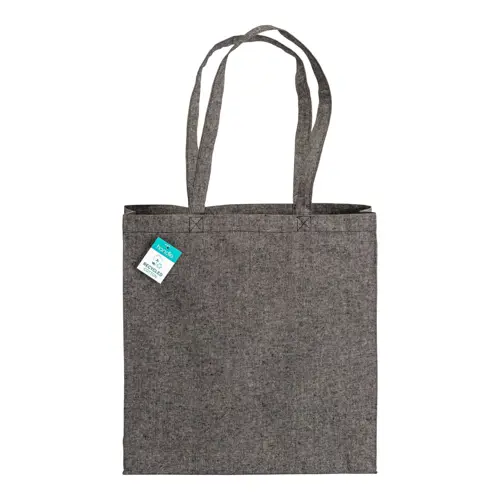 Shopper in cotone riciclato con manici lunghi e soffietto da 190gr 38x42cm