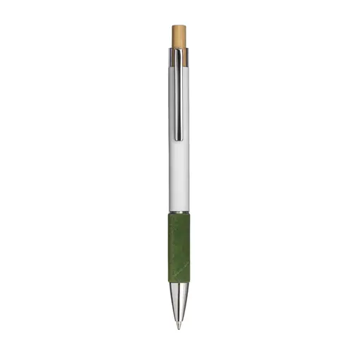 Penna a scatto in alluminio con impugnatura effetto vellutato e refill nero