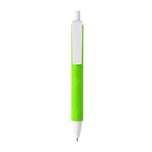Penna a scatto in plastica con fusto effetto vellutato e refill nero