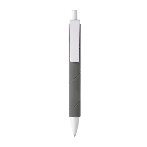 Penna a scatto in plastica con fusto effetto vellutato e refill nero