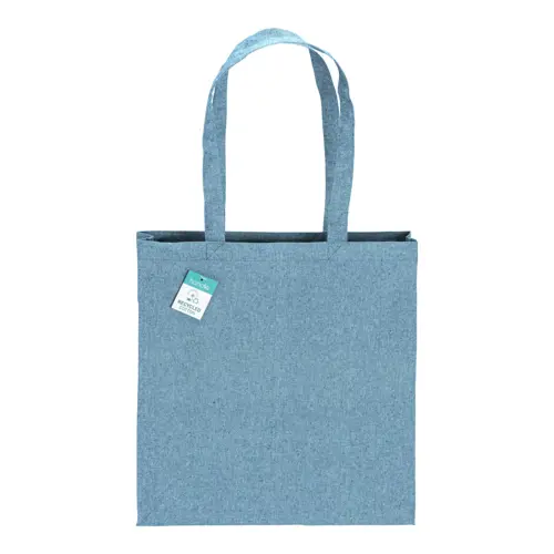Shopper in cotone riciclato con manici lunghi e soffietto da 190gr 38x42cm