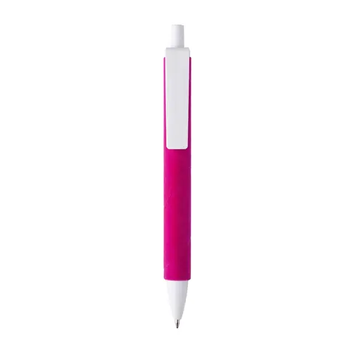 Penna a scatto in plastica con fusto effetto vellutato e refill nero