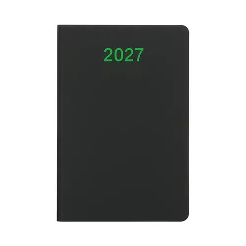 Agenda giornaliera 2027 A5 Copertina flessibile in soft PU e bordo pagine colorato