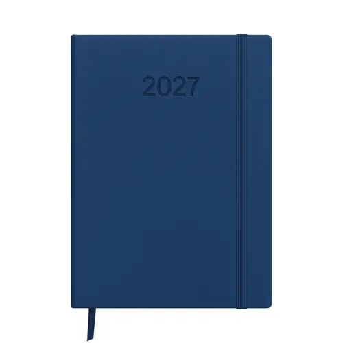 Agenda settimanale 2027 copertina rigida in PU e bordo pagine colorato 18x25
