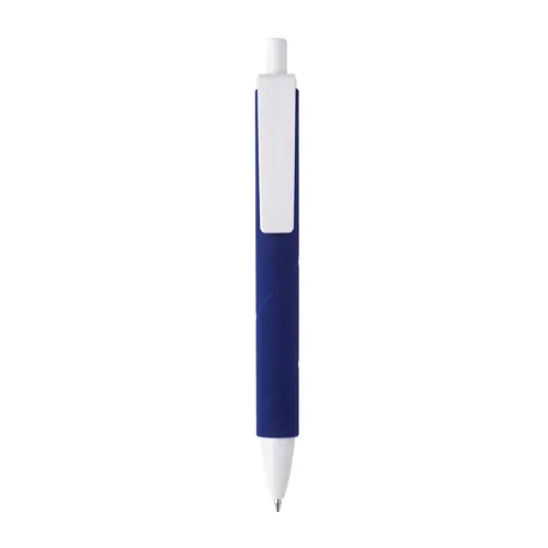 Penna a scatto in plastica con fusto effetto vellutato e refill nero