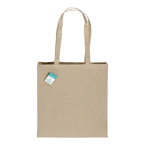 Shopper in cotone riciclato con manici lunghi e soffietto da 190gr 38x42cm