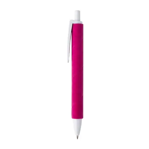 Penna a scatto in plastica con fusto effetto vellutato e refill nero