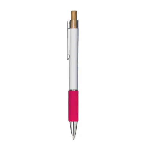 Penna a scatto in alluminio con impugnatura effetto vellutato e refill nero