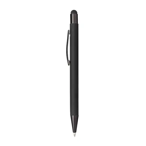 Penna con touch in alluminio in tinta con effetto gommato 