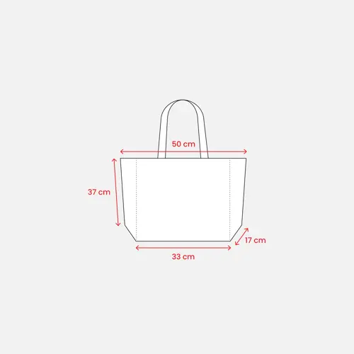 Shopper con soffietto in cotone riciclato 280 gr e manici lunghi 50x17x37cm