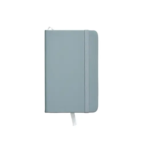 Block Notes con copertina A6  in PU in colori pastello ed elastico di chiusura e 80 fogli a righe