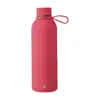 Borraccia in acciaio inox riciclato doppio strato finitura in gomma e manico in silicone da 500ml