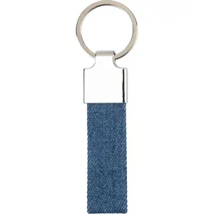 Portachiavi Denim e struttura in lega di zinco con confezione regalo