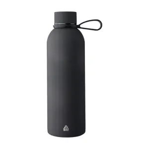 Borraccia in acciaio inox riciclato doppio strato finitura in gomma e manico in silicone da 500ml