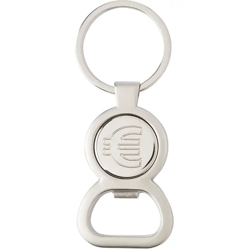 Portachiavi con apribottiglie e gettone magnetico per carrello della spesa