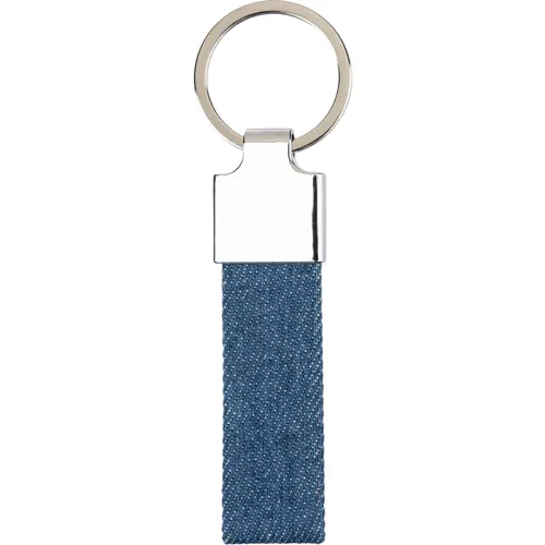 Portachiavi Denim e struttura in lega di zinco con confezione regalo