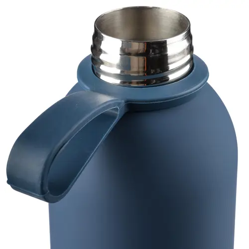Borraccia in acciaio inox riciclato doppio strato finitura in gomma e manico in silicone da 500ml