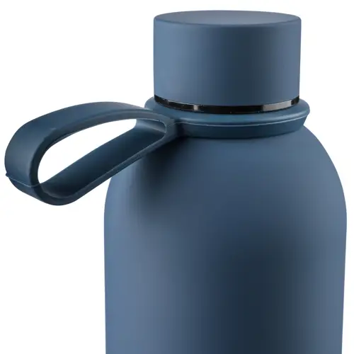 Borraccia in acciaio inox riciclato doppio strato finitura in gomma e manico in silicone da 500ml