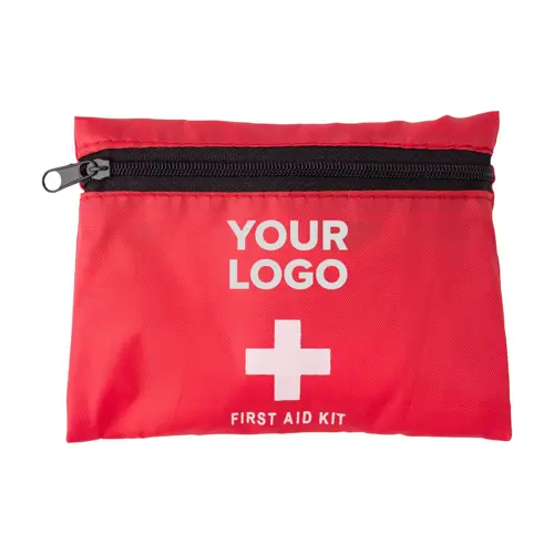 Kit primo soccorso da 10 pezzi con custodia rossa in nylon