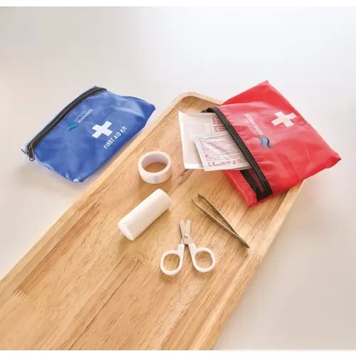 Kit primo soccorso da 10 pezzi con custodia rossa in nylon