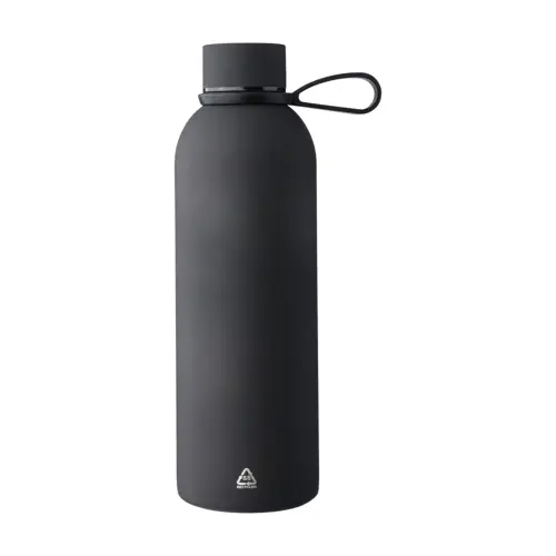 Borraccia in acciaio inox riciclato doppio strato finitura in gomma e manico in silicone da 500ml