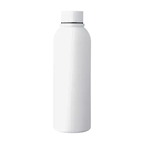 Borraccia in acciaio inox riciclato doppio strato finitura in gomma e manico in silicone da 500ml