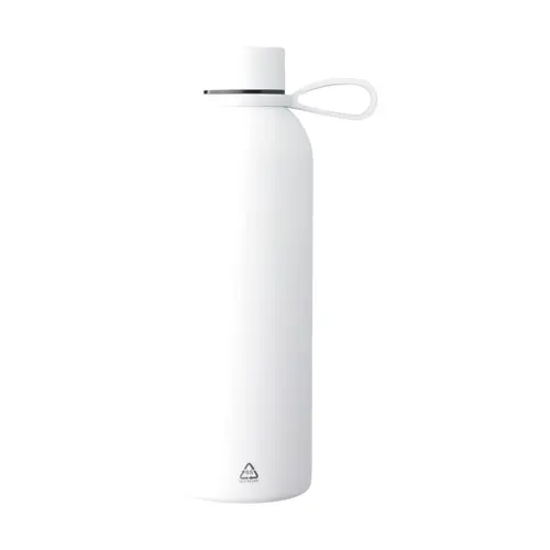 Borraccia in acciaio inox riciclato doppio strato finitura in gomma e manico in silicone da 500ml