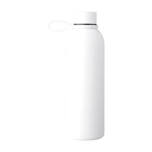 Borraccia in acciaio inox riciclato doppio strato finitura in gomma e manico in silicone da 500ml