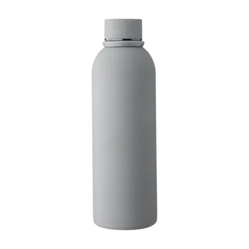 Borraccia in acciaio inox riciclato doppio strato finitura in gomma e manico in silicone da 500ml
