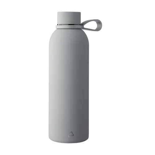 Borraccia in acciaio inox riciclato doppio strato finitura in gomma e manico in silicone da 500ml