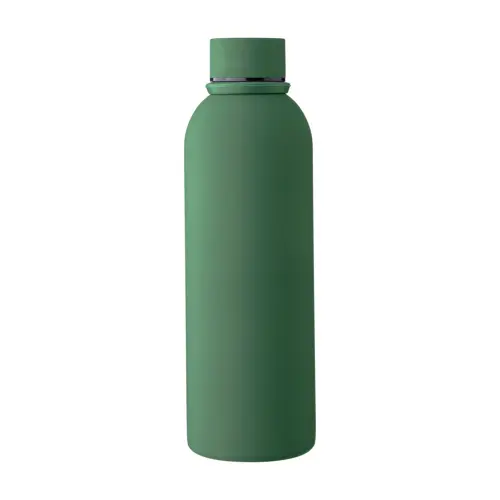 Borraccia in acciaio inox riciclato doppio strato finitura in gomma e manico in silicone da 500ml