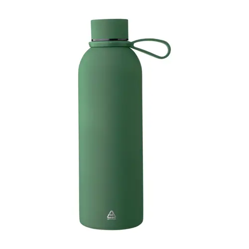 Borraccia in acciaio inox riciclato doppio strato finitura in gomma e manico in silicone da 500ml