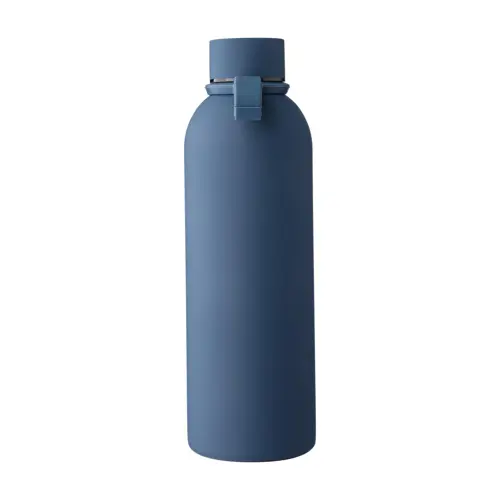 Borraccia in acciaio inox riciclato doppio strato finitura in gomma e manico in silicone da 500ml
