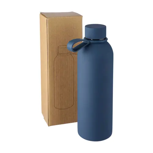 Borraccia in acciaio inox riciclato doppio strato finitura in gomma e manico in silicone da 500ml