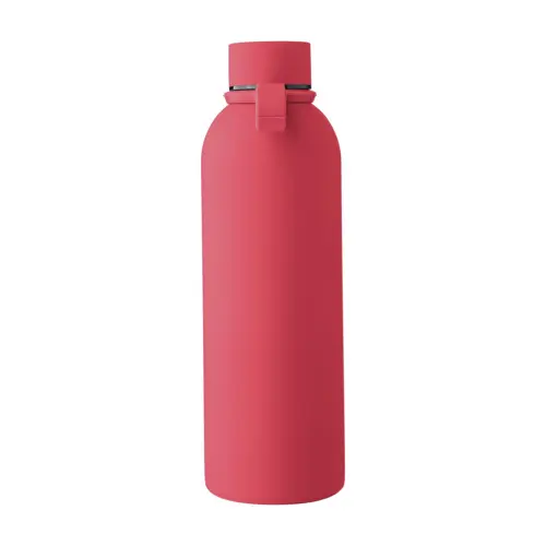 Borraccia in acciaio inox riciclato doppio strato finitura in gomma e manico in silicone da 500ml