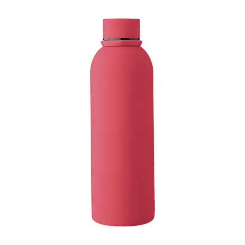 Borraccia in acciaio inox riciclato doppio strato finitura in gomma e manico in silicone da 500ml