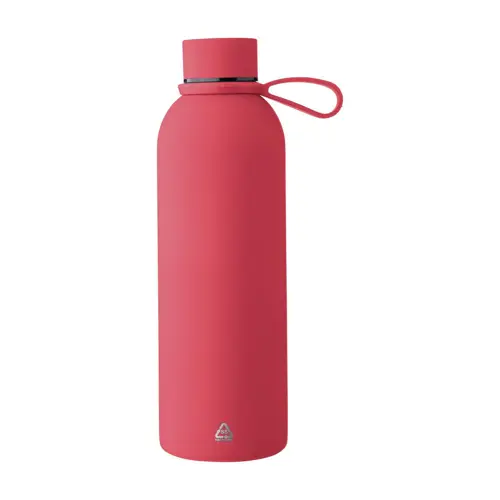 Borraccia in acciaio inox riciclato doppio strato finitura in gomma e manico in silicone da 500ml