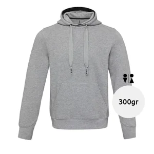 Felpa unisex in cotone e poliestere con cappuccio e tasca frontale 300gr