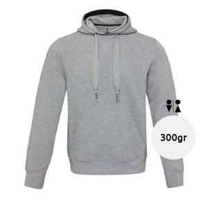 Felpa unisex in cotone e poliestere con cappuccio e tasca frontale 300gr