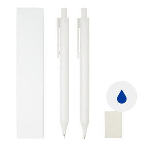 Set di penne antibatteriche con meccanismo a scatto e refill blu